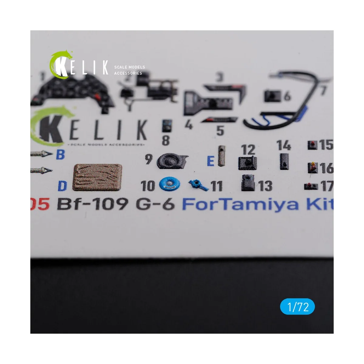 BF109 G-6 interior 3D decals for Tamiya kit, 1/72 - Kelik K72105