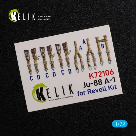 Ju-88 A-1 interior 3D decals for Revell kit, 1/72 - Kelik K72106