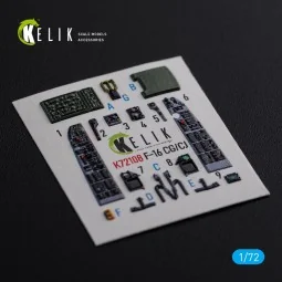 F-16 CG/CJ interior 3D decals for Academy kit, 1/72 - Kelik K72108