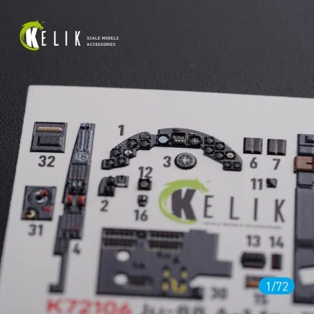 Ju-88 A-1 interior 3D decals for Revell kit, 1/72 - Kelik K72106