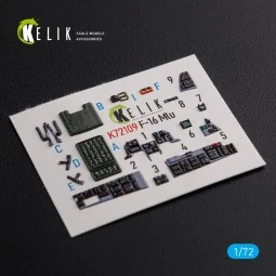 F-16 MLU interior 3D decals for Revell kit, 1/72 - Kelik K72109