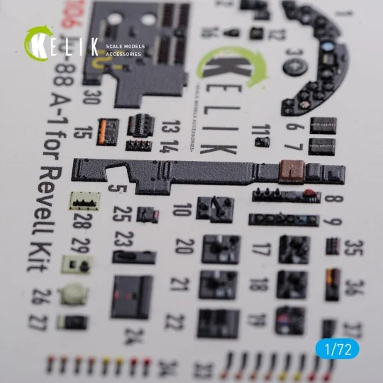 Ju-88 A-1 interior 3D decals for Revell kit, 1/72 - Kelik K72106