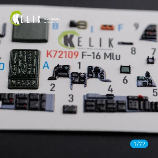 F-16 MLU interior 3D decals for Revell kit, 1/72 - Kelik K72109