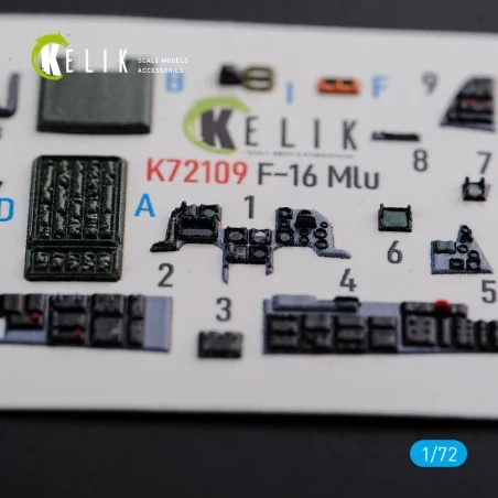 F-16 MLU interior 3D decals for Revell kit, 1/72 - Kelik K72109