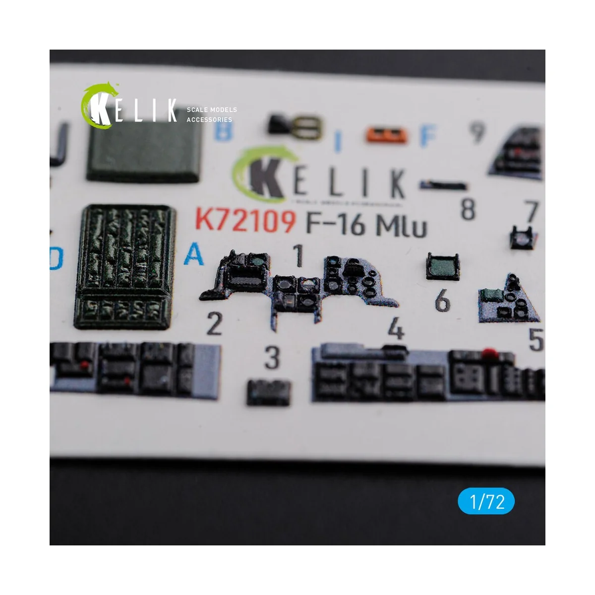 F-16 MLU interior 3D decals for Revell kit, 1/72 - Kelik K72109