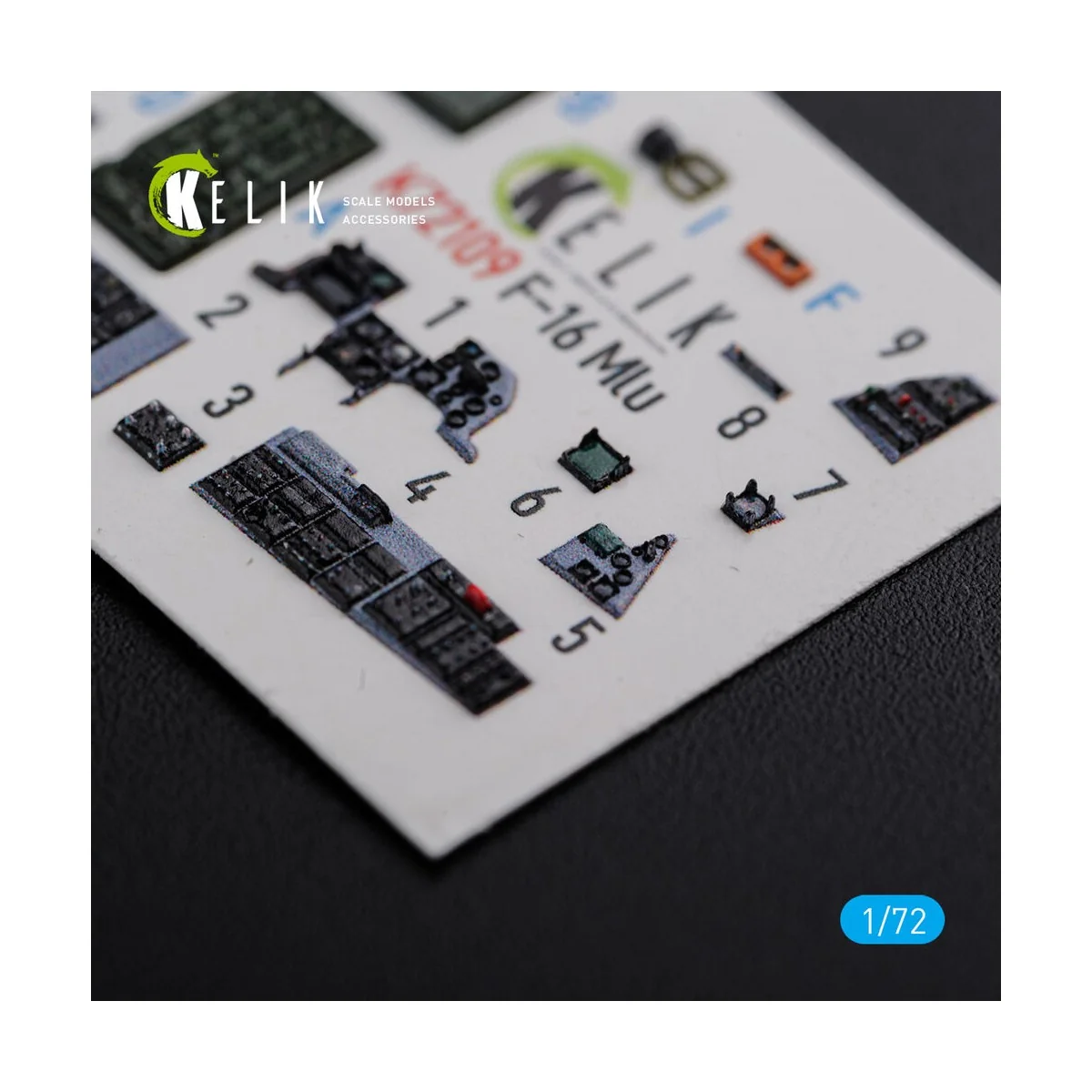 F-16 MLU interior 3D decals for Revell kit, 1/72 - Kelik K72109