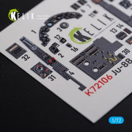 Ju-88 A-1 interior 3D decals for Revell kit, 1/72 - Kelik K72106