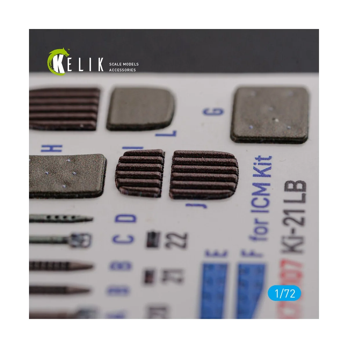 KI-21 interior 3D decals for ICM kit, 1/72 - Kelik K72107
