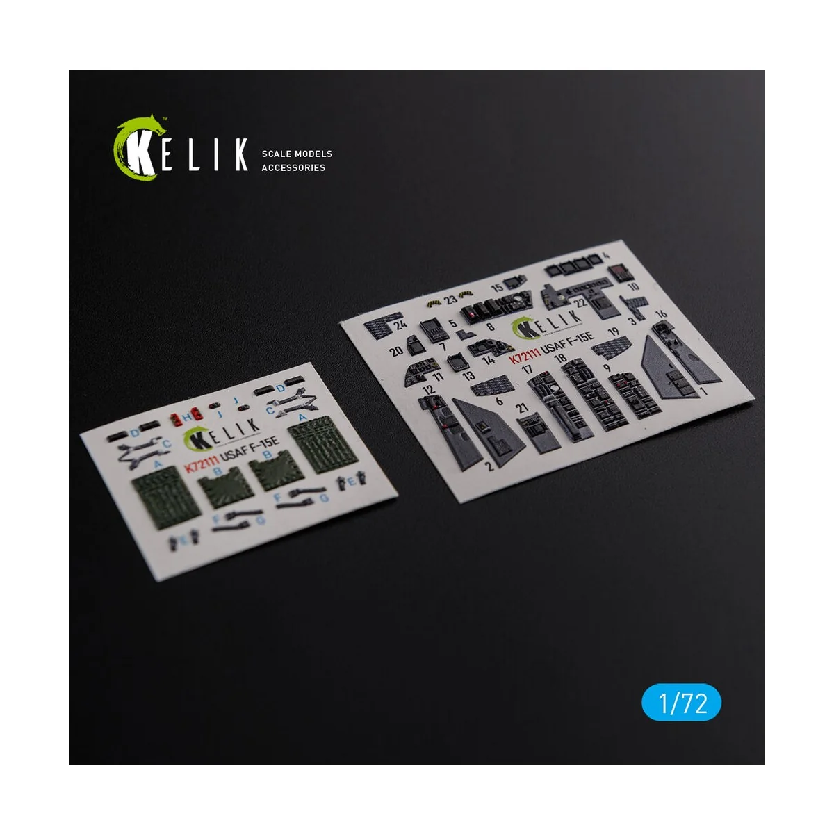F-15E interior 3D decals for Academy kit, 1/72 - Kelik K72111