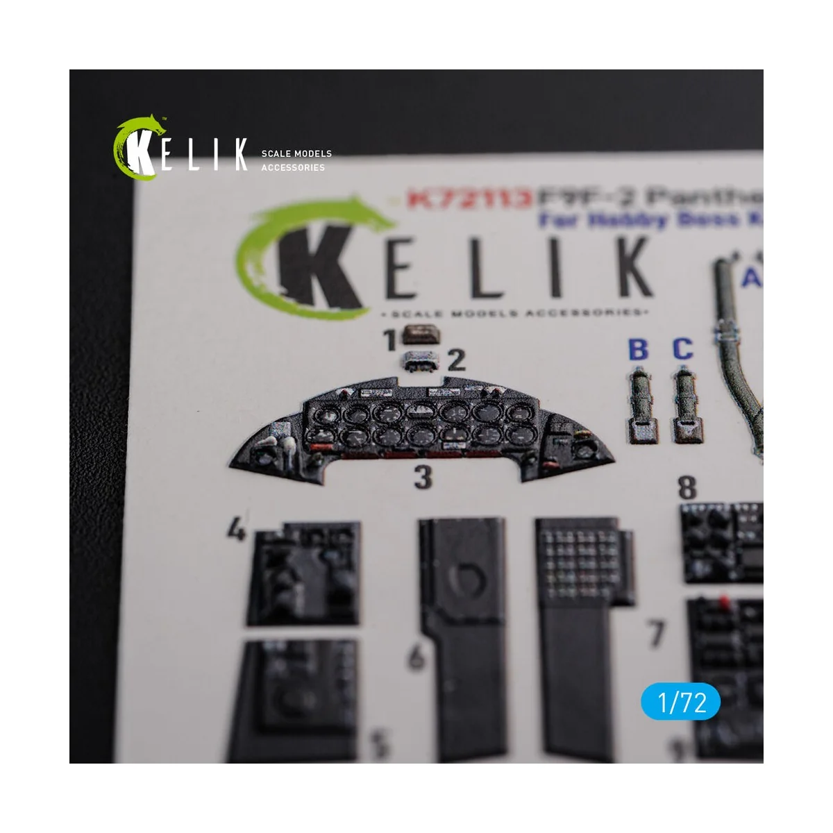 F9F-2 Panther interior 3D decals for HobbyBoss kit, 1/72 - Kelik K7...