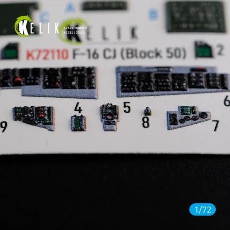 F-16 CJ (Block 50) interior 3D decals for Tamiya kit, 1/72 - Kelik ...