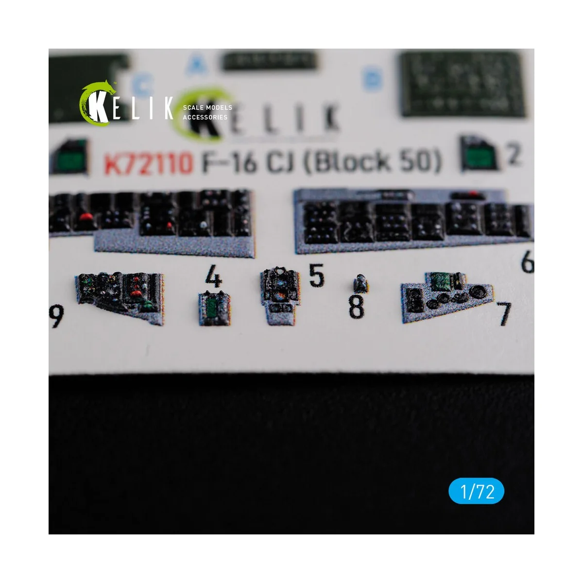 F-16 CJ (Block 50) interior 3D decals for Tamiya kit, 1/72 - Kelik ...