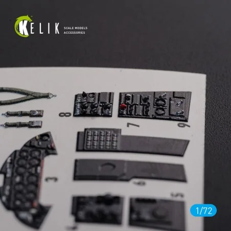 F9F-2 Panther interior 3D decals for HobbyBoss kit, 1/72 - Kelik K7...