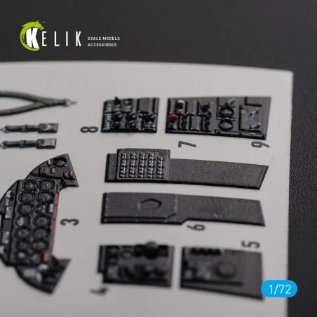 F9F-2 Panther interior 3D decals for HobbyBoss kit, 1/72 - Kelik K7...