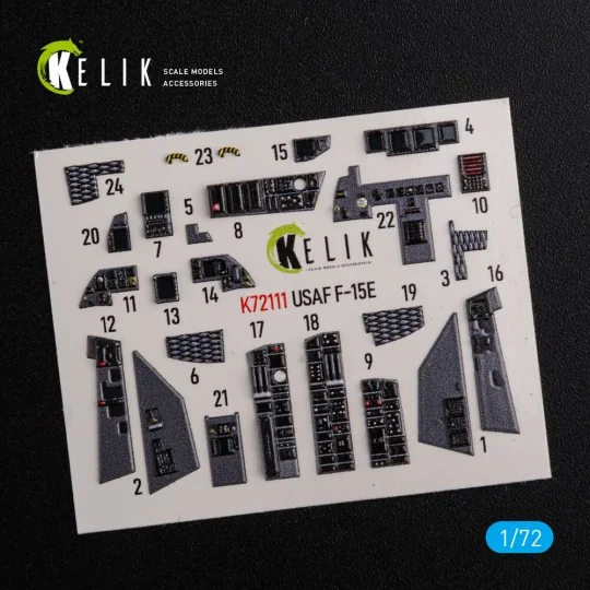 F-15E interior 3D decals for Academy kit, 1/72 - Kelik K72111