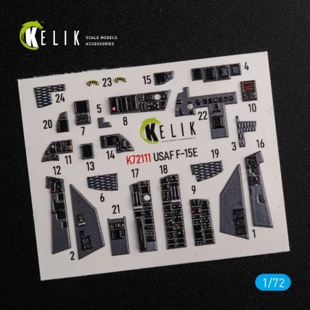 F-15E interior 3D decals for Academy kit, 1/72 - Kelik K72111