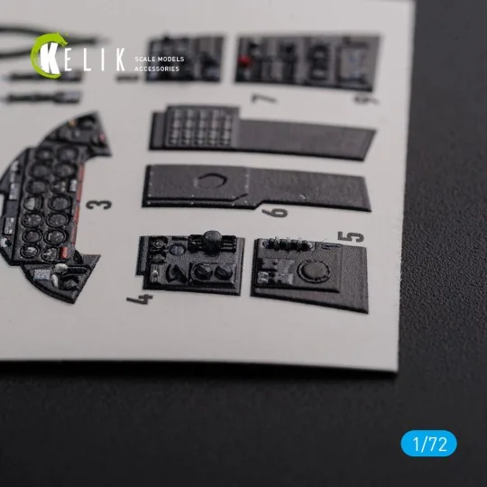F9F-2 Panther interior 3D decals for HobbyBoss kit, 1/72 - Kelik K7...