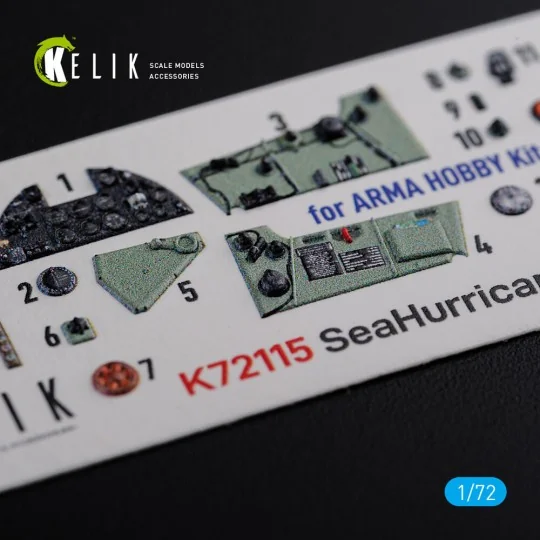 Sea Hurricane Mk I interior 3D decals for Arma Hobby kit, 1/72 - Ke...