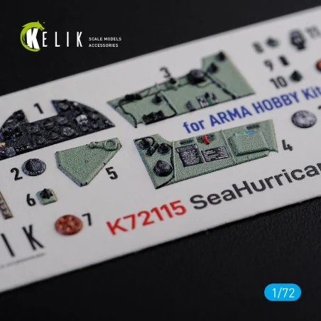 Sea Hurricane Mk I interior 3D decals for Arma Hobby kit, 1/72 - Ke...