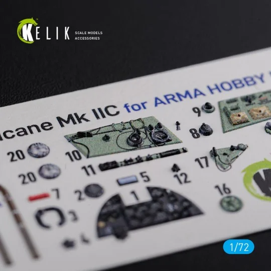Hurricane Mk IIC interior 3D decals for Arma Hobby kit, 1/72 - Keli...
