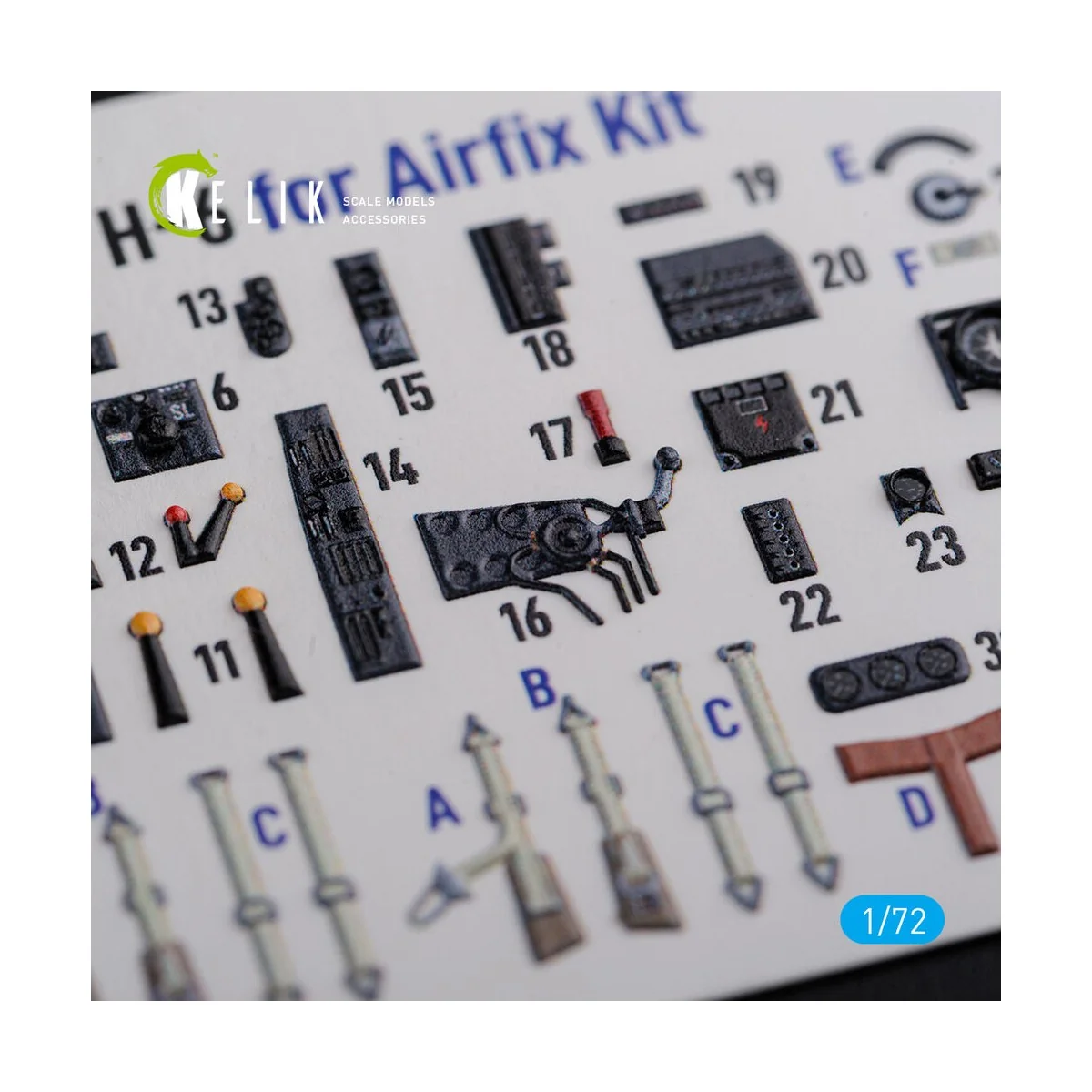 He-111 H6 interior 3D decals for Airfix kit, 1/72 - Kelik K72116