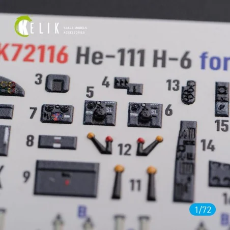 He-111 H6 interior 3D decals for Airfix kit, 1/72 - Kelik K72116