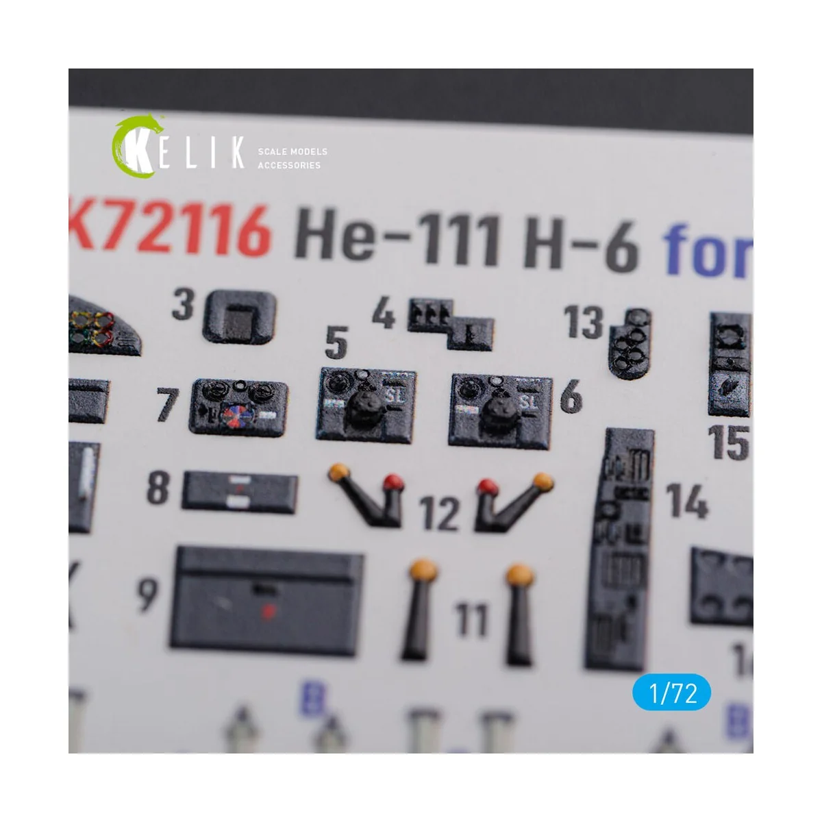 He-111 H6 interior 3D decals for Airfix kit, 1/72 - Kelik K72116