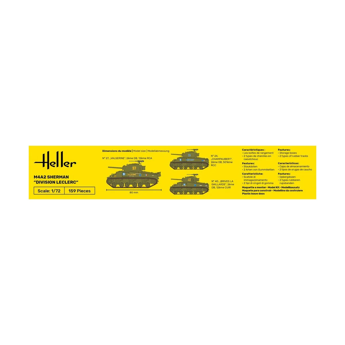 M4A2 Sherman "Division Leclerc", 1/72 - Heller 79894