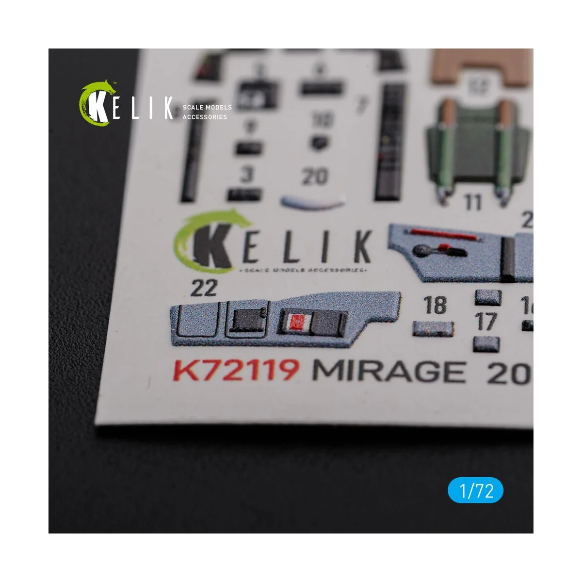 Mirage 2000C interior 3D decals forModelSvit kit, 1/72 - Kelik K72119