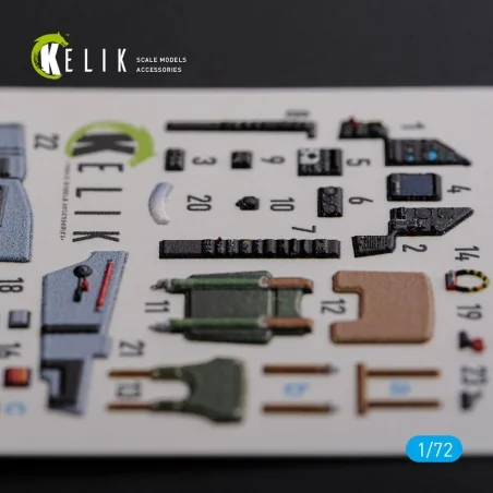 Mirage 2000C interior 3D decals forModelSvit kit, 1/72 - Kelik K72119