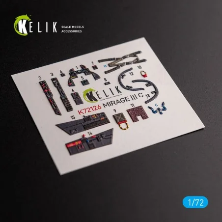 MIRAGE III C - interior 3D decals for Modelsvit kit, 1/72 - Kelik K...