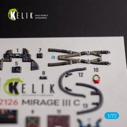 MIRAGE III C - interior 3D decals for Modelsvit kit, 1/72 - Kelik K... 2