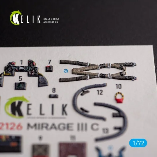 MIRAGE III C - interior 3D decals for Modelsvit kit, 1/72 - Kelik K...