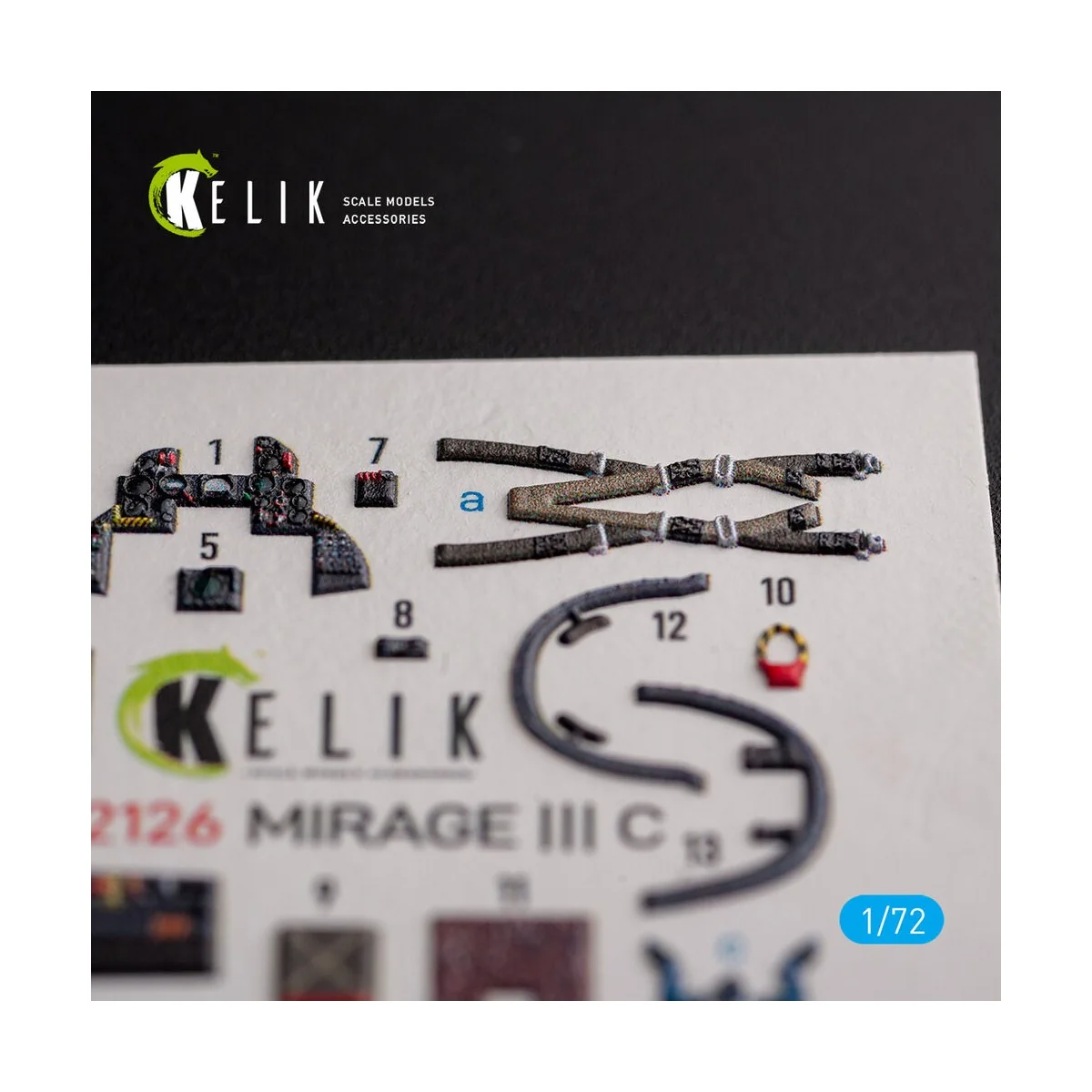 MIRAGE III C - interior 3D decals for Modelsvit kit, 1/72 - Kelik K...