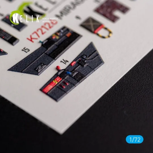 MIRAGE III C - interior 3D decals for Modelsvit kit, 1/72 - Kelik K...