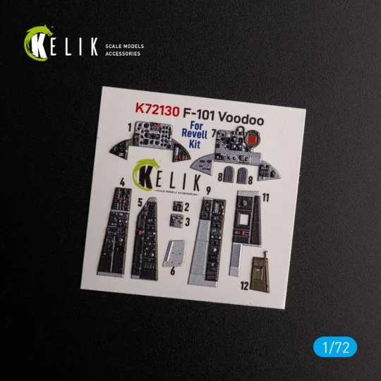 F-101 Voodoo - interior 3D decals for Revell kit, 1/72 - Kelik K72130