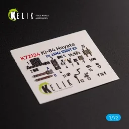 Ki-84 Hayate - interior 3D decals for Arma Hobby kit, 1/72 - Kelik ...