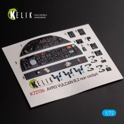 AVRO VULCAN B.2 Rear cockpit - interior 3D decals for Airfix kit, 1...