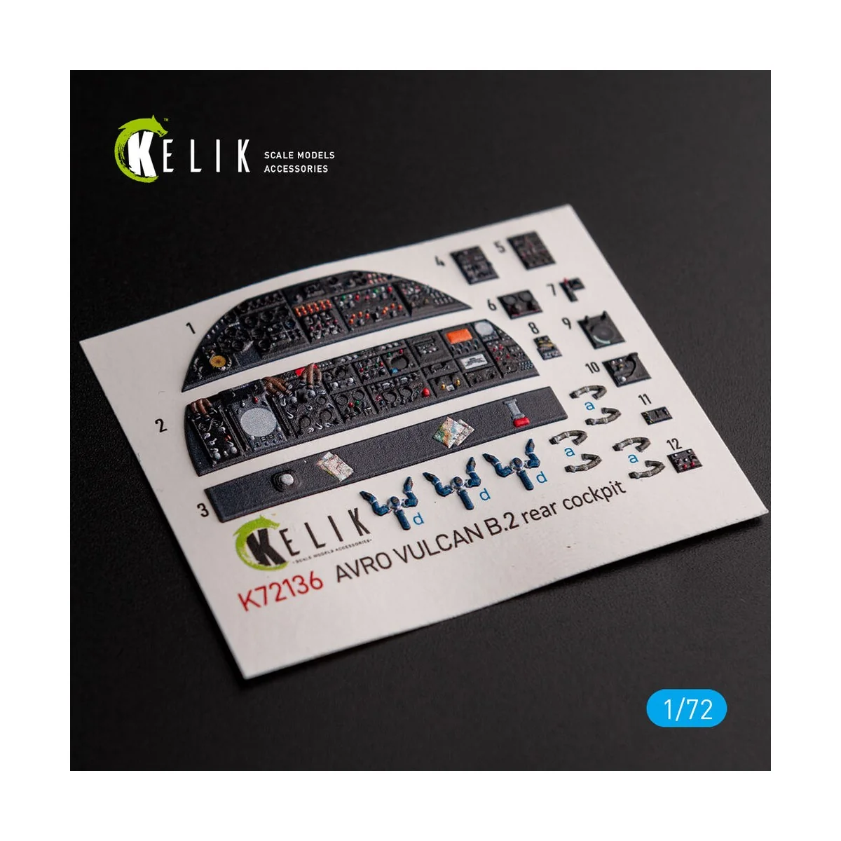 AVRO VULCAN B.2 Rear cockpit - interior 3D decals for Airfix kit, 1...