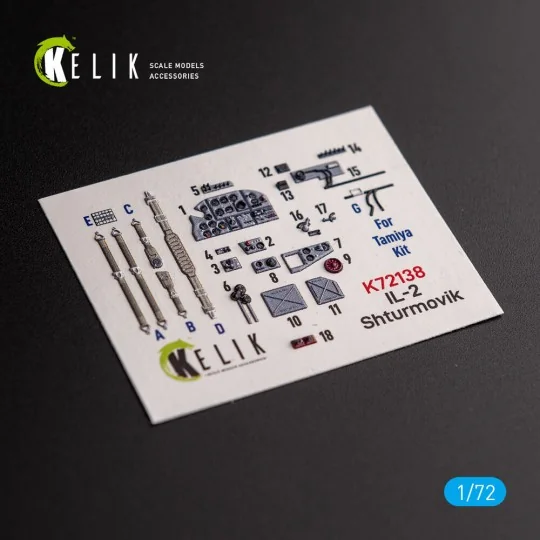 Il-2 Shturmovik - interior 3D decals for Tamiya kit, 1/72 - Kelik K...