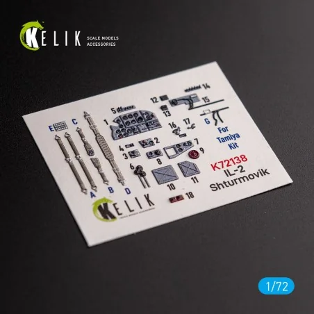 Il-2 Shturmovik - interior 3D decals for Tamiya kit, 1/72 - Kelik K...