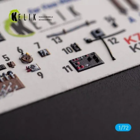Ki-100-I - interior 3D decals for FineMolds kit, 1/72 - Kelik K72140
