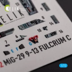 Mig-29 Fulcrum-C 9-13 interior 3D decals for GWH kit, 1/72 - Kelik ... 2