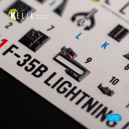 F-35B - interior 3D decals for Tamiya kit, 1/72 - Kelik K72141