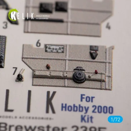 Brewster 239E - interior 3D decals for Hobby 2000/Hasegawa kit, 1/7...