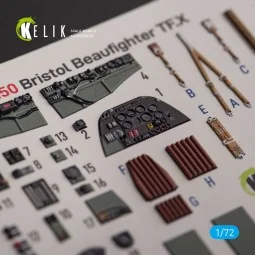 Bristol Beauhfighter TF.X - interior 3D decals for Airfix kit, 1/72... 2