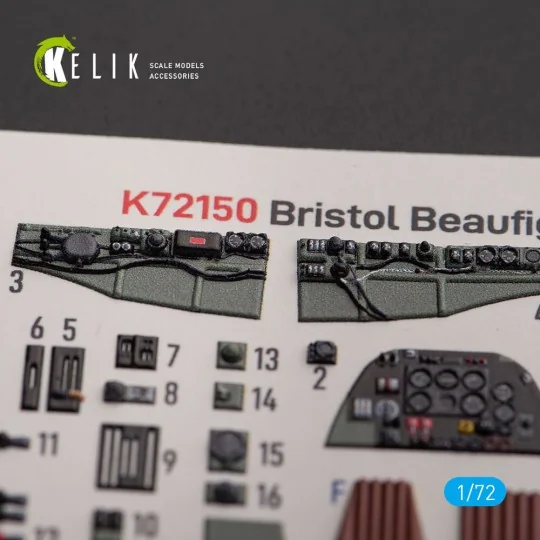 Bristol Beauhfighter TF.X - interior 3D decals for Airfix kit, 1/72...