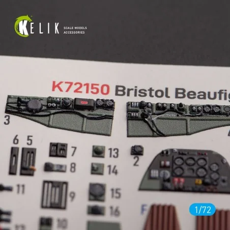 Bristol Beauhfighter TF.X - interior 3D decals for Airfix kit, 1/72...