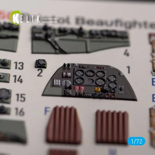 Bristol Beauhfighter TF.X - interior 3D decals for Airfix kit, 1/72...