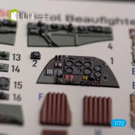 Bristol Beauhfighter TF.X - interior 3D decals for Airfix kit, 1/72...